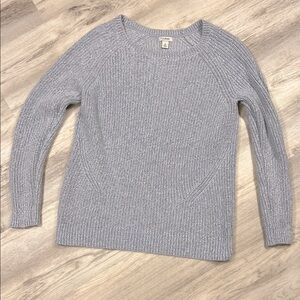 L.L. Bean Women’s Fisherman Crew Sweater / Blue, Gray & White Chunky Knit / Sz M